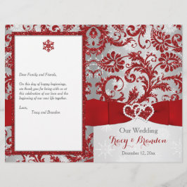 Winter Wonderland Kärlek Hearts Bröllopsprogram -