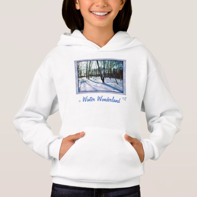"Winter Wonderland" Kids" Hoodie Sweatshirt Tröja (Framsida)