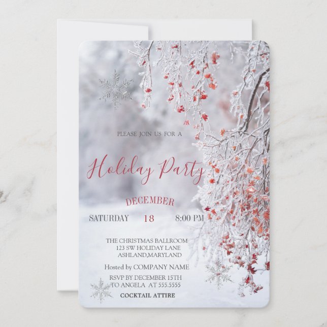 Winter Wonderland Landskap Snö jul Inbjudningar (Framsida)