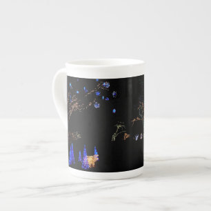 Winter Wonderland Ljus Blue and White Helgdag Benporslin Mugg