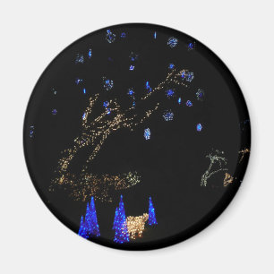 Winter Wonderland Ljus Blue and White Helgdag Magnet