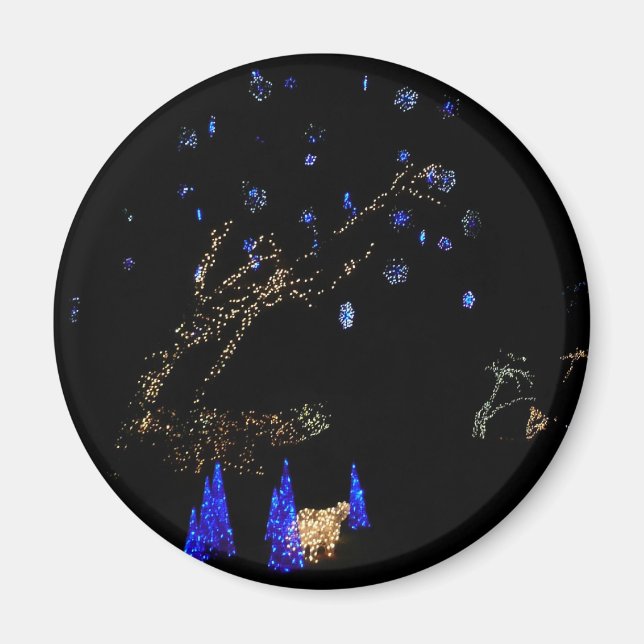 Winter Wonderland Ljus Blue and White Helgdag Magnet (Framsidan)