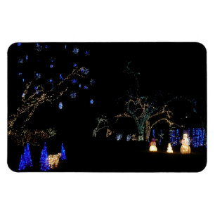 Winter Wonderland Ljus Blue and White Helgdag Magnet