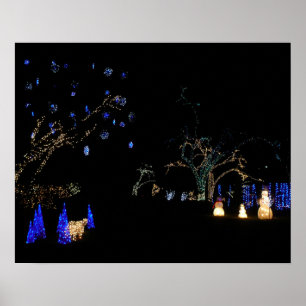 Winter Wonderland Ljus Blue and White Helgdag Poster