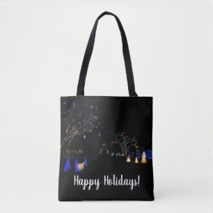Winter Wonderland Ljus Blue and White Helgdag Tygkasse