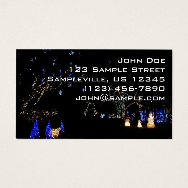 Winter Wonderland Ljus Blue and White Helgdag Visitkort (Framsidan)