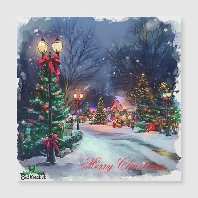 Winter Wonderland Magnetic Christmas Card (Framsida)