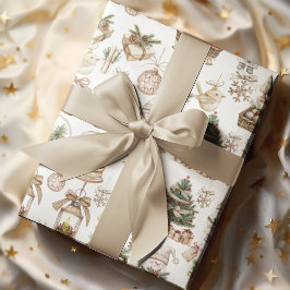 Winter Wonderland med Bird and Ornaments Presentpapper
