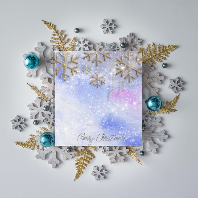 Winter Wonderland med Guld glittery Snöflingor Anteckningsblock (Skapare uppladdad)