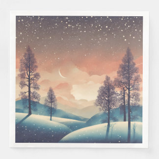 Winter Wonderland Napkins with Abstract Landscape Pappersservett