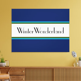 WINTER WONDERLAND Navy White Helgdag Rand Canvastryck