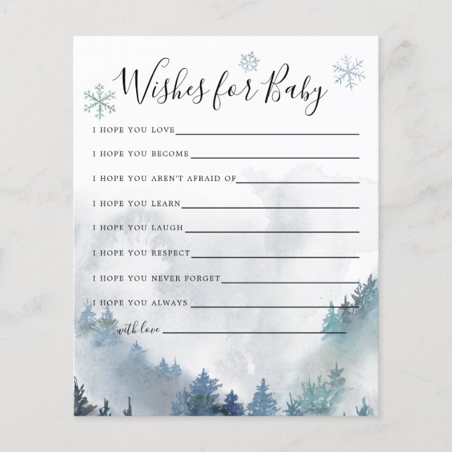 Winter Wonderland Önskemål för Baby Card (Framsida)