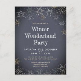 Winter Wonderland Party Helgdag Inbjudan Vykort