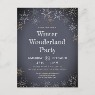 Winter Wonderland Party Helgdag Inbjudan Vykort