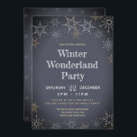 Winter Wonderland Party Inbjudningar<br><div class="desc">Vinter Wonderland Party bjudan. Vinter Wonderland-festen bjuder in med anpassade på schalkboard med en snöflake gräns. Färger White, guld, blek blue, träkol. Fullt färg utfallsutskrift för framsida och baksida av fullt. Hitta matchande produkter i vår butik, Life on Memory Lane och ett underbarare urval av enkla produkter att anpassa. Våra...</div>