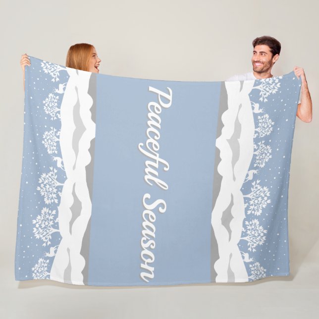 Winter Wonderland Peace Season Fleece Blanket (På plats)