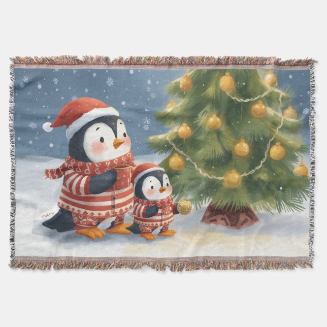 “Winter Wonderland Penguin” Christmas Penguin Filt (Framsidan)