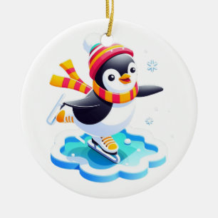 Winter Wonderland Penguin Julgransprydnad Keramik