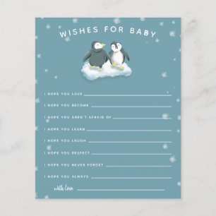 Winter Wonderland Penguins Blue Önskemål för Baby