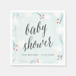 Winter Wonderland Personlig Baby Shower Napkin Pappersservett