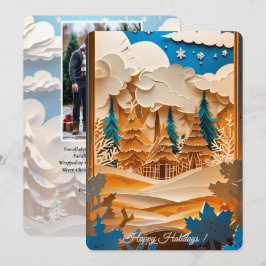 Winter Wonderland Photo Helgdag Card Julkort