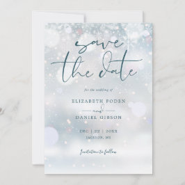 Winter Wonderland Photo Snö Bröllop Spara Datumet