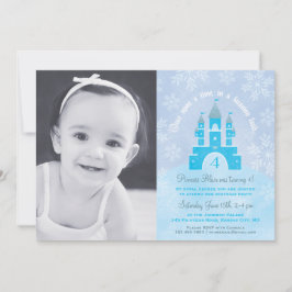 Winter Wonderland Princess Party Fotoinbjudan Inbjudningar