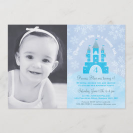 Winter Wonderland Princess Party Fotoinbjudan Inbjudningar