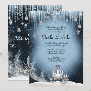 Winter Wonderland Princess Party Inbjudningar