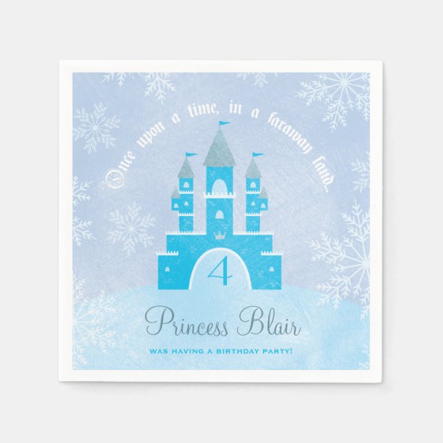 Winter Wonderland Princess Party Napkins Pappersservett (Framsidan)