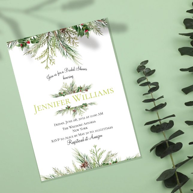 Winter Wonderland Ram Wandery Berry Möhippa Inbjudningar (Skapare uppladdad)