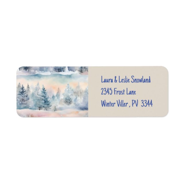 Winter Wonderland Returadress Etikett (Framsidan)