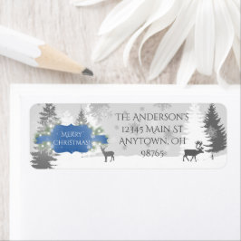 Winter Wonderland Returetiketters - Blue Returadress Etikett