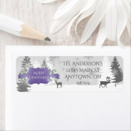 Winter Wonderland Returetiketters - Lila Returadress Etikett