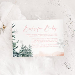 Winter Wonderland rosa Bokar for Baby Card Anteckningskort