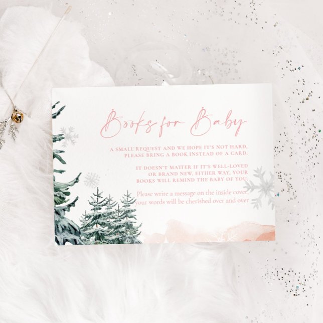 Winter Wonderland rosa Bokar for Baby Card Anteckningskort (Skapare uppladdad)