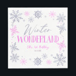 Winter Wonderland Rosa Snowflake Födelsedagsfest Pappersservett<br><div class="desc">Det här är en Winter Wonderland Rosa Snowflake Födelsedagsfest Papper Napkins!</div>
