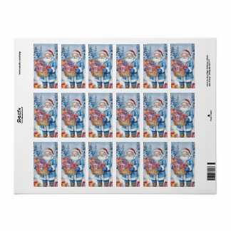 Winter Wonderland Santa Adressetikett