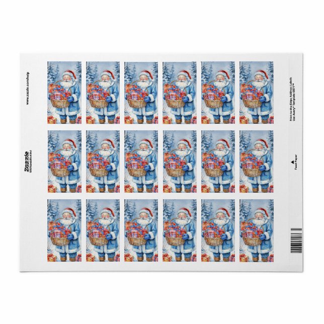 Winter Wonderland Santa Adressetikett (Helt Ark)