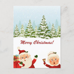 Winter Wonderland Santa och Claus jul Vykort