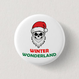 Winter wonderland Santa Skull Knapp