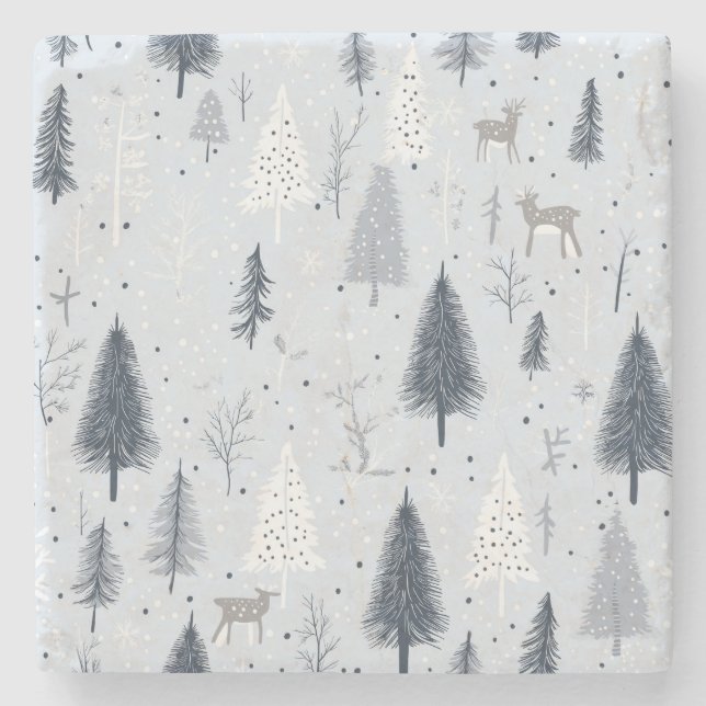 Winter Wonderland Scandinavian Stone Underlägg (Framsidan)