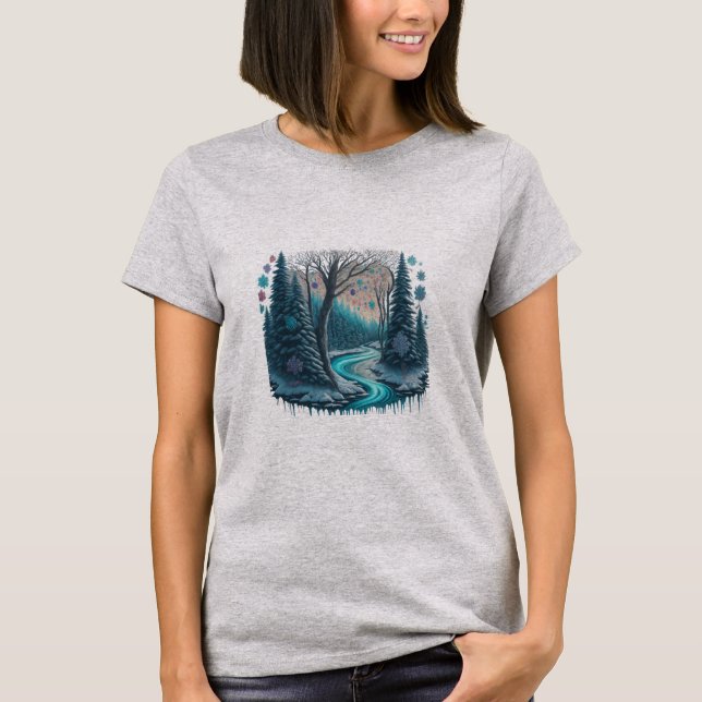 Winter Wonderland Scenery T Shirt (Framsida)