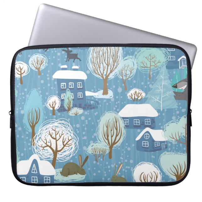 Winter Wonderland: Scenia Mönster Laptop Fodral (Framsidan)