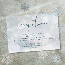 Winter Wonderland Script Snö Wedding Reception Tilläggskort