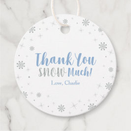 Winter Wonderland Silver & Blue Boy Baby Shower Gåvor Etiketter