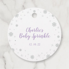 Winter Wonderland Silver Lila Girl Girl Baby Sprin Gåvor Etiketter
