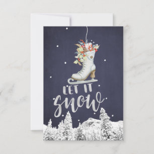 Winter Wonderland Skate Låt det snöa typografi Kort