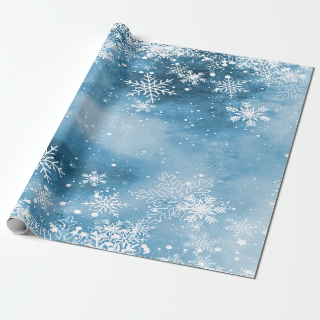 Winter Wonderland,Snö Blue Helgdag Presentpapper (Utrullad)