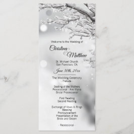 Winter Wonderland Snö Bröllop Ceremony Program